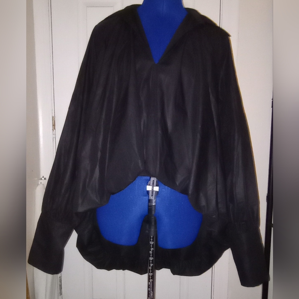 CQ by CQ (Caribbean Queen) Women's oversized S/M black puffy blouse polished